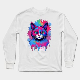 Tie Dye Cat Long Sleeve T-Shirt